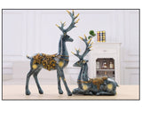 Creative European Home Eco-friendly Resin Figurines Wedding Gifts Move New Home Couple Elk Room Bedroom decorations Decor - one46.com.au