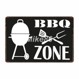 [ Mike86 ] BBQ ZONE Grill DADS BARBECUE TIME Metal Signs Antique Pub Room Hotel Party Decor Retro Wall Painting Plaque  FG-223 - one46.com.au
