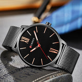 Relogio Masculino Men's Fashion Casual Business Wristwatches Curren Watches Men Brand Luxury Full Steel Quartz Watch Male Clock - one46.com.au