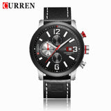 Luxury Men Outdoor Sport Watches Curren Waterproof Casual Militrary Quartz Wrist Watch Fashion Leather Strap Business Clock - one46.com.au