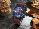 Luxury Men Outdoor Sport Watches Curren Waterproof Casual Militrary Quartz Wrist Watch Fashion Leather Strap Business Clock - one46.com.au