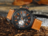 Luxury Men Outdoor Sport Watches Curren Waterproof Casual Militrary Quartz Wrist Watch Fashion Leather Strap Business Clock - one46.com.au