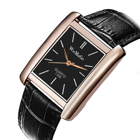 Rose Gold Rectangle Women Watches Luxury Brand Womage Wrist Watches for women Girl Fashion Quartz Watch Unisex Clock Reloj Mujer - one46.com.au