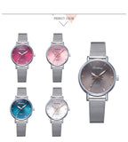 Watches For Women Luxury Silver Popular Pink Dial Flowers Metal Ladies Bracelet Quartz Clock Ladies Wrist Watch New Clock - one46.com.au