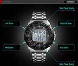 Sport Watches Men's Solar Led Digital Quartz Watch Men Clock Full Steel Waterproof Wrist Watch relojes hombre 2019 SKMEI - one46.com.au