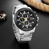 Stainless Steel Quartz Luxury Brand  Watches Men Chronograph Wristwatch Sporty  Clock Male Casual Business Quartz  CURREN Watch - one46.com.au