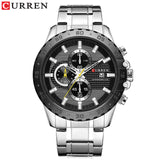 Stainless Steel Quartz Luxury Brand  Watches Men Chronograph Wristwatch Sporty  Clock Male Casual Business Quartz  CURREN Watch - one46.com.au