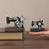 Mini Sewing Machine Ornaments Resin Vintage Decor Crafts for Home Office E2S - one46.com.au