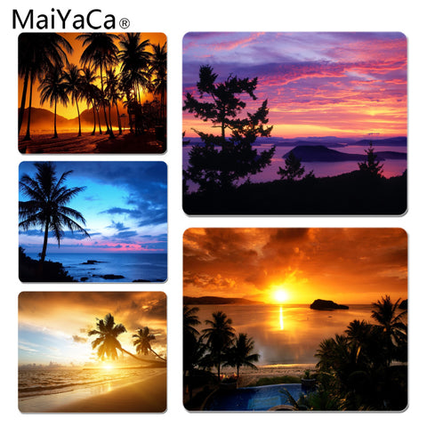 MaiYaCa Sunset Palms  mouse pad gamer play mats Size for 18x22x0.2cm Gaming Mousepads - one46.com.au