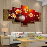 5 Pieces Canvas Painting Wall Pictures For Living Room Home Decorations Poster Modern Flower Vase Art Prints Oil Paintings Gifts - one46.com.au