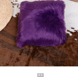 Artificial Wool Fur Sheepskin Cushion Cover Hairy Faux Plain Fluffy Soft Throw Pillowcase Washable Square Solid Pillow Case - one46.com.au